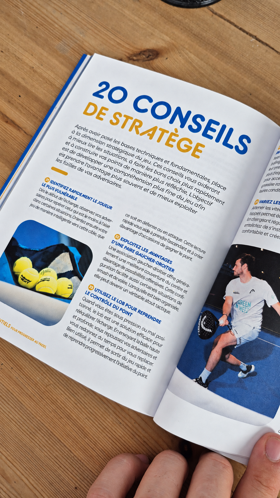 Double page du Guide du Padel consacrée à vingt conseils de stratégie